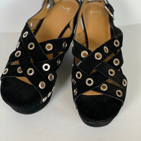 Marc Fisher LTD Wedge Bloom Black sandal - Picture 3 of 7